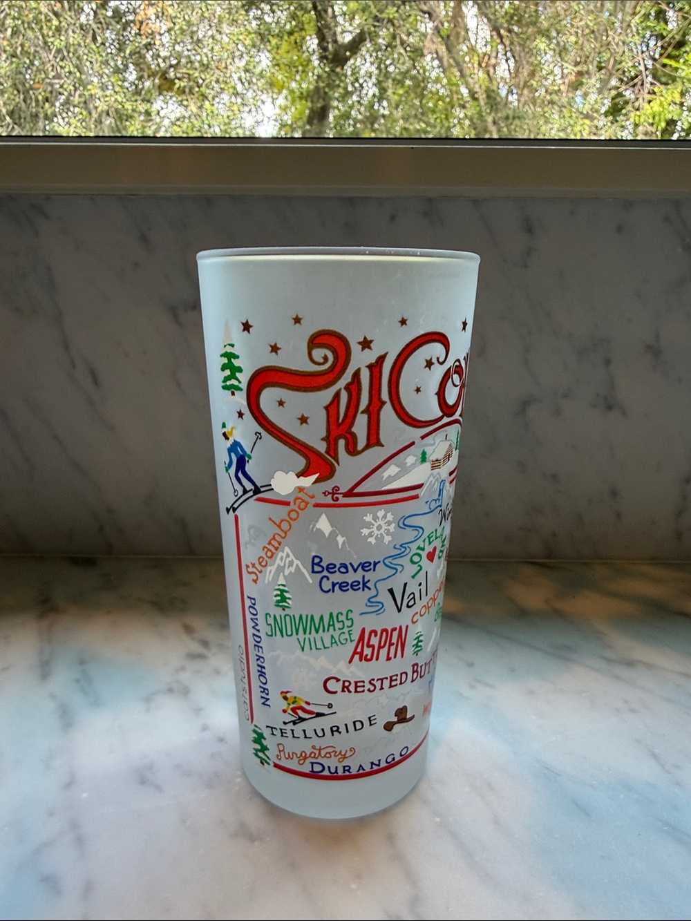 CatStudio Ski Colorado Souvenir Frosted Glass - Multi-Color
